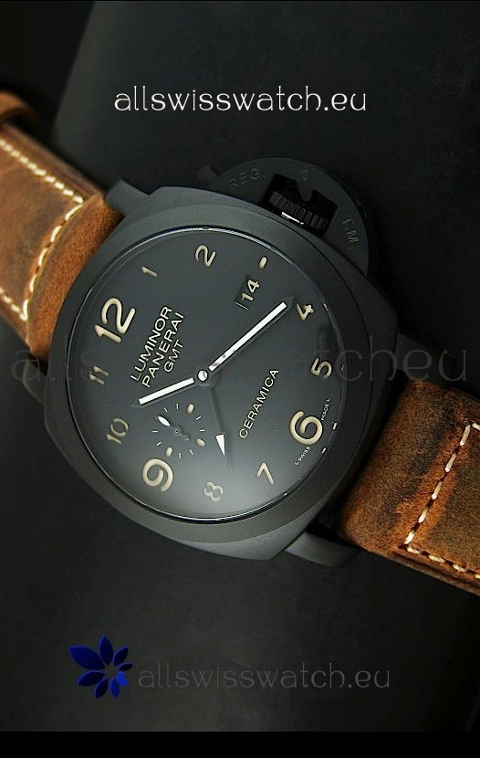 IMG_9081 Panerai Luminor PAM441 GMT 1950 3 Days Power Reserve in Ceramic Case Replica 4