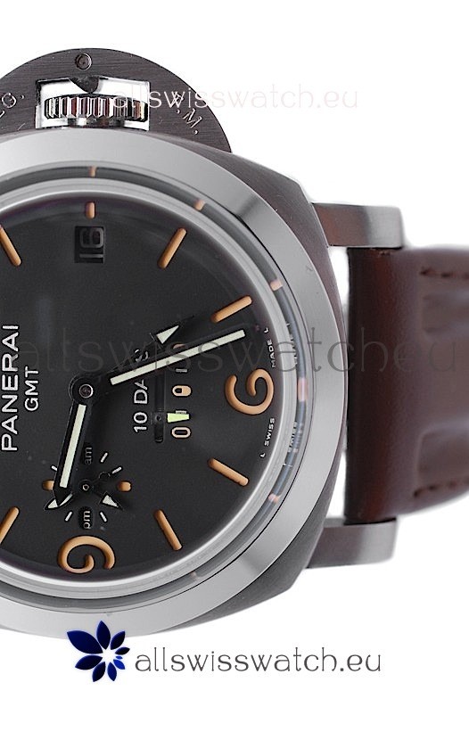 IMG_9081 Panerai Luminor GMT 10 Daysin Brown Strap Replica 4