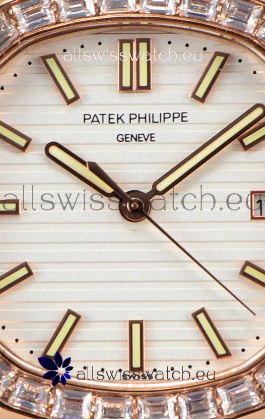 IMG_9081 Patek Philippe Nautilus 5711/1R 1:1 Mirror - Baguette Diamonds Bezel Replica 4