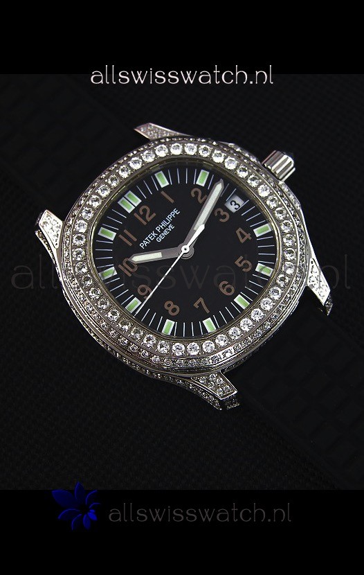 Patek Philippe Aquanautwith Diamonds Encrusted Casing Replica 4