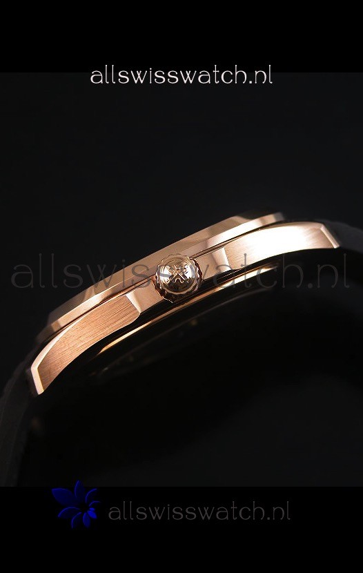 IMG_9081 Patek Philippe Aquanaut Jumbo Rose Gold 1:1 Mirror - Black Colored Dial Replica 4