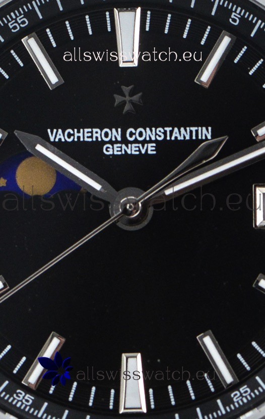 IMG_9081 Vacheron Constantin Overseas MoonPhase Stainless Steel in Black Dial Replica 4