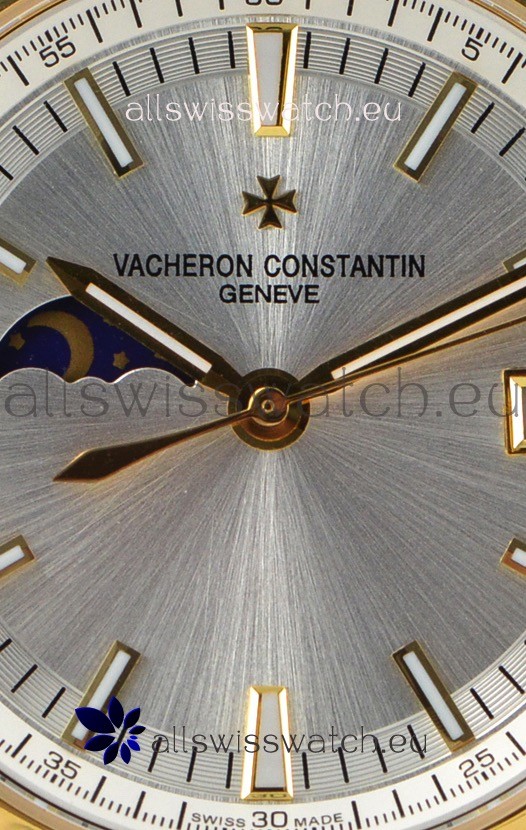 IMG_9081 Vacheron Constantin Overseas MoonPhase Yellow Gold in Brown Strap Replica 4