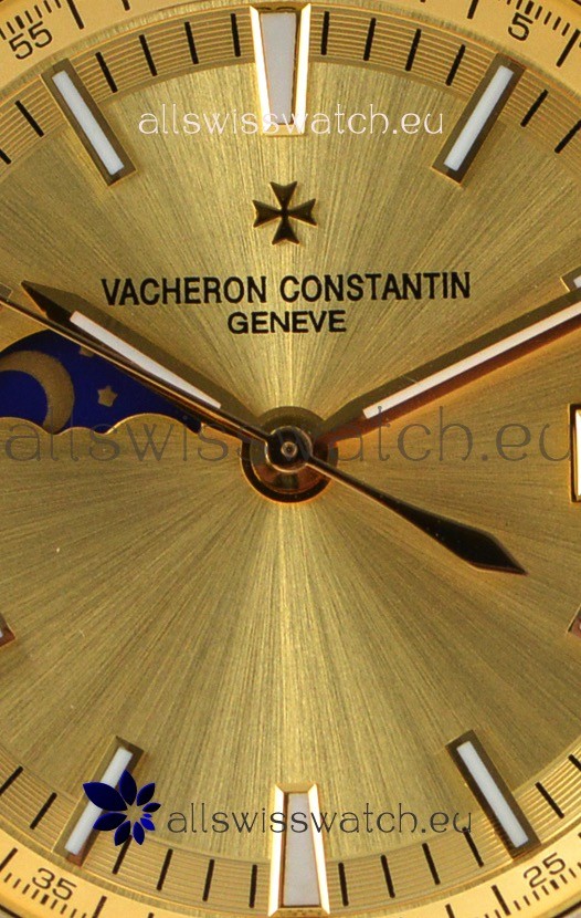 IMG_9081 Vacheron Constantin Overseas MoonPhase Yellow Gold in Brown Strap Replica 4
