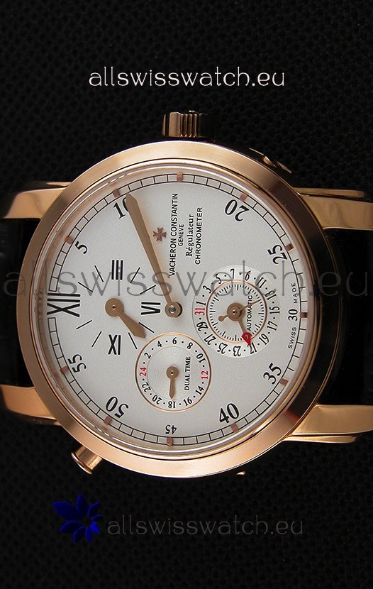 IMG_9081 Vacheron Constantin Malte Dual Time Regulator Pink Gold Replica 4