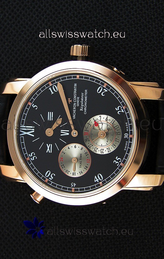 IMG_9081 Vacheron Constantin Malte Dual Time Regulator Pink Gold Replica 4