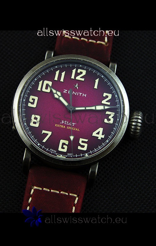 IMG_9081 Zenith Pilot Type 20 Extra Special Purple Dial40MM Replica 4