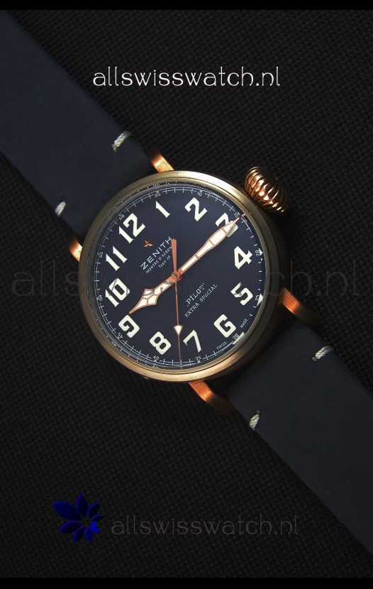IMG_9081 Zenith Pilot Type 20 Extra Westime Vintage Edition in Rose Gold Case Replica 4