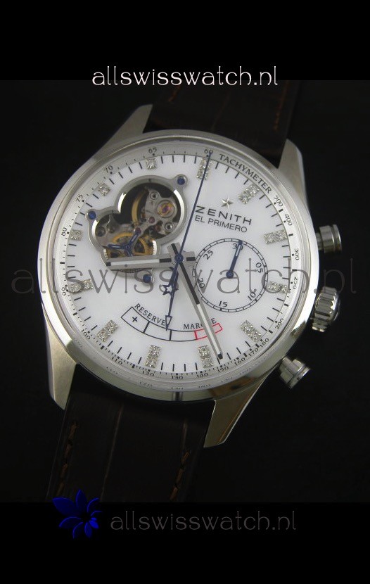 IMG_9081 Zenith El Primero Chronomaster Handwind Power Reserve 42MM White Dial Replica 4