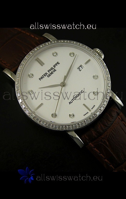 IMG_9081 Patek Philippe Calatrava 5298in Steel Casing - Diamonds Hours Replica 4