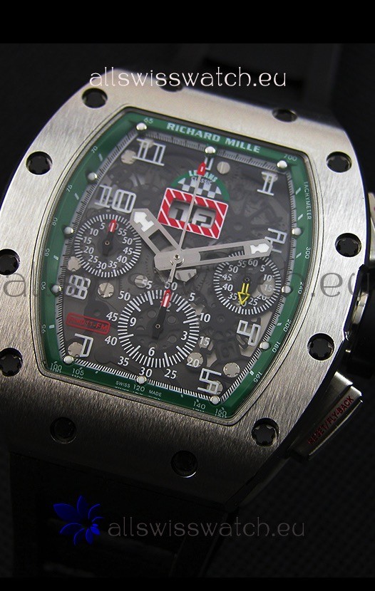 IMG_9081 Richard Mille RM011-FM Felipe Massa One Piece Titanium Case in Black Strap Replica 4