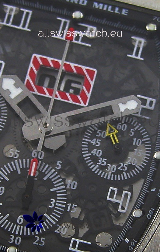 IMG_9081 Richard Mille RM011-FM Felipe Massa One Piece Titanium Case in Black Strap Replica 4