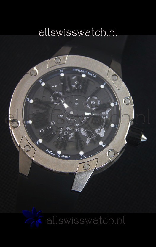 IMG_9081 Richard Mille RM033 Extra Flat Edition TitaniumRoman Numerals Replica 4