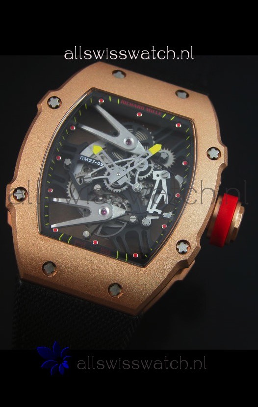 IMG_9081 Richard Mille RM027 Tourbillon Rafael Nadal Edition in Rose Gold Case Replica 4