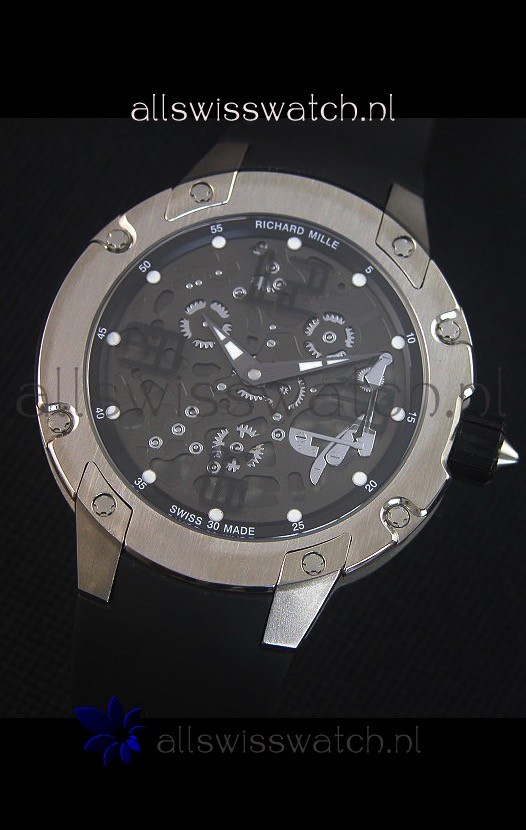 IMG_9081 Richard Mille RM033 Extra Flat Edition TitaniumArabic Numerals Replica 4