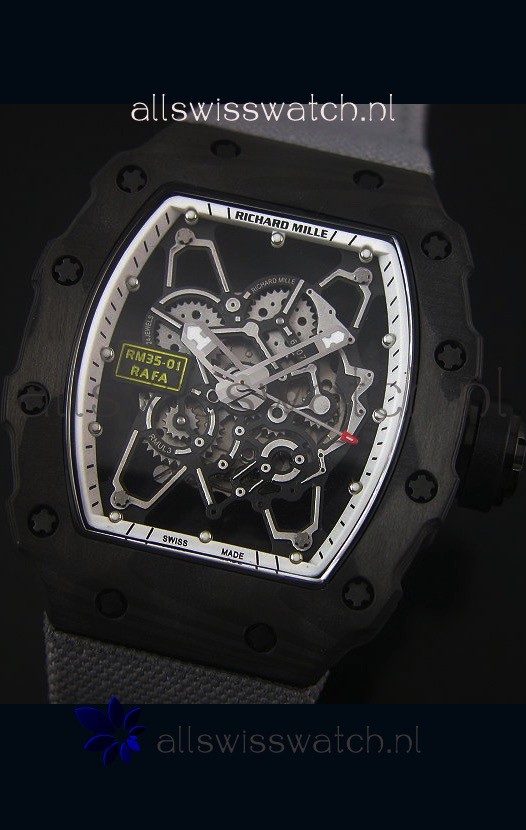 IMG_9081 Richard Mille RM35-01 Rafael Nadal EditionGrey Nylon Strap Replica 4