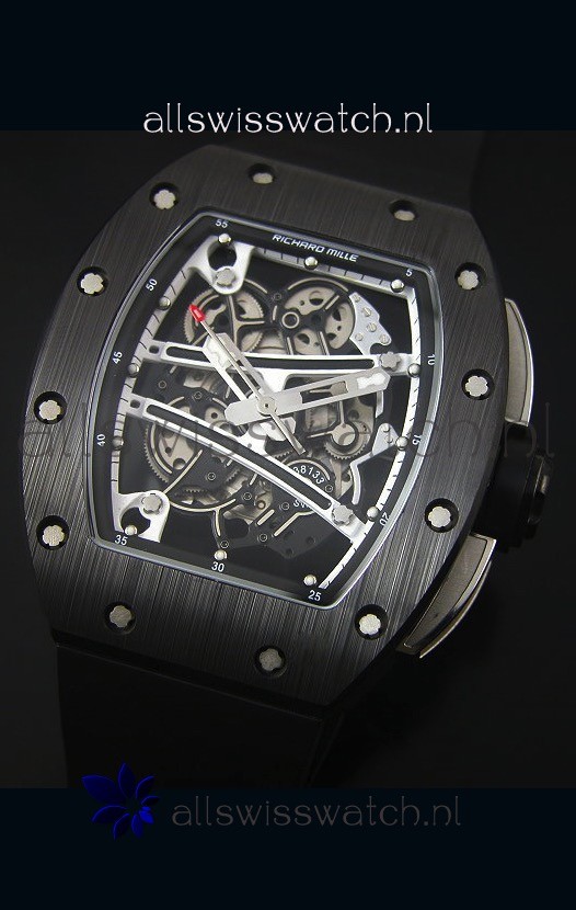 IMG_9081 Richard Mille RM061 Ceramic Case Black and White Bezel Replica 4
