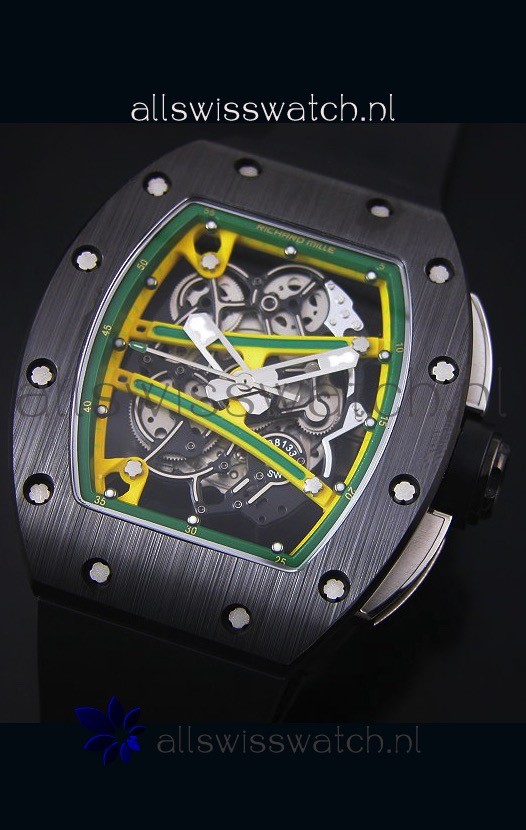 IMG_9081 Richard Mille RM061 Ceramic Case Yellow/Green Bezel Replica 4
