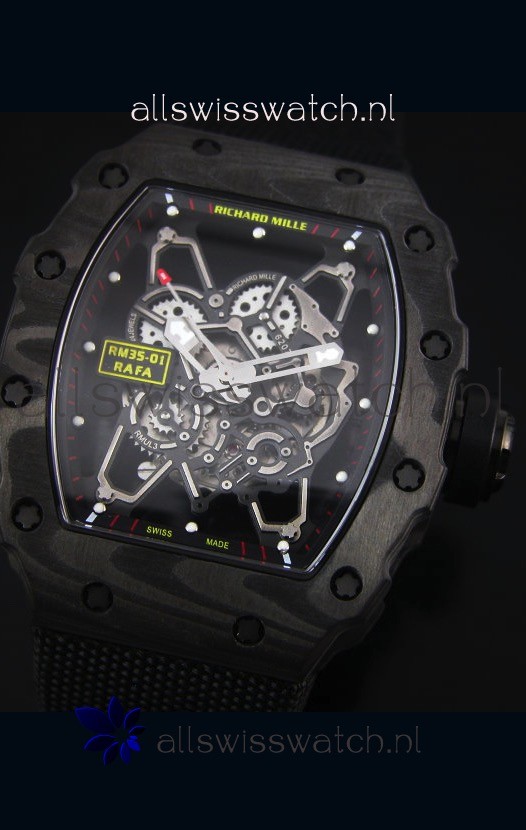 IMG_9081 Richard Mille RM35-01 Rafael Nadal EditionBlack Nylon Strap Replica 4