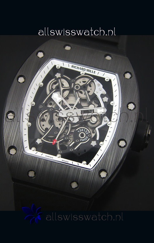 IMG_9081 Richard Mille RM055 Ceramic Case in White Inner Bezel Replica 4