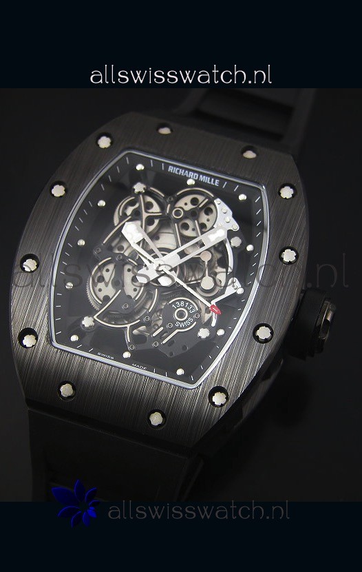 IMG_9081 Richard Mille RM055 Ceramic Case in Black Inner Bezel Replica 4