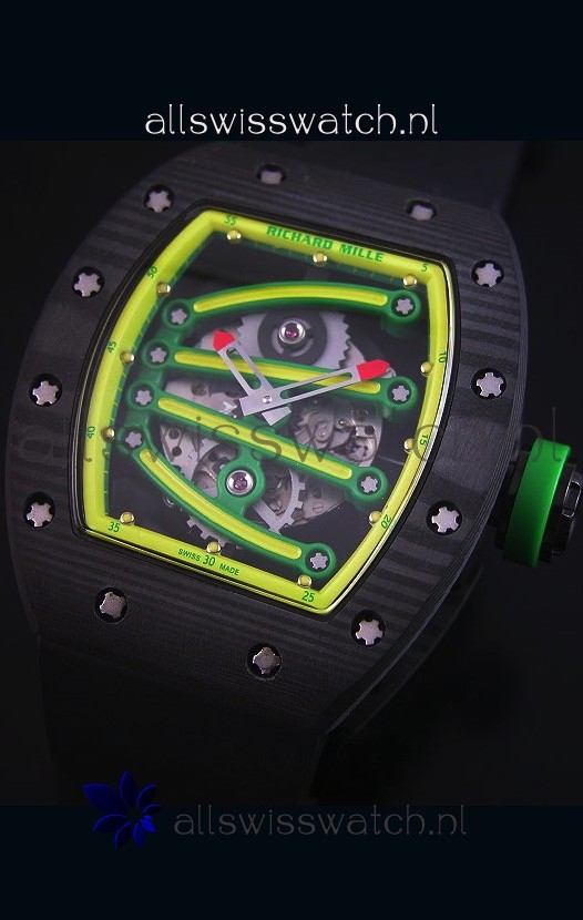 Richard Mille RM059 Yohan Blake Forged Carbon Casein Yellow Bezel Replica 4