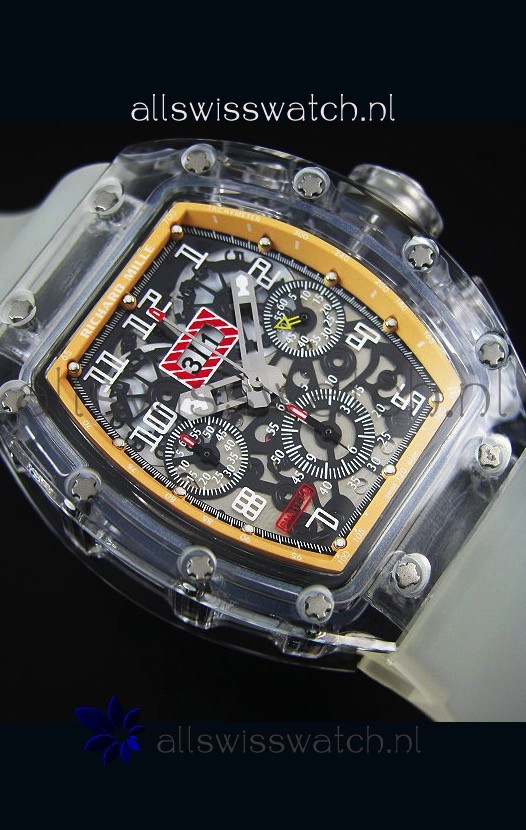 IMG_9081 Richard Mille RM056-1 Tourbillon Felipe Massa Chronograh Beige Bezel Replica 4