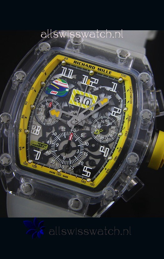 IMG_9081 Richard Mille RM056-1 Tourbillon Felipe Massa Chronograh Yellow Bezel Replica 4