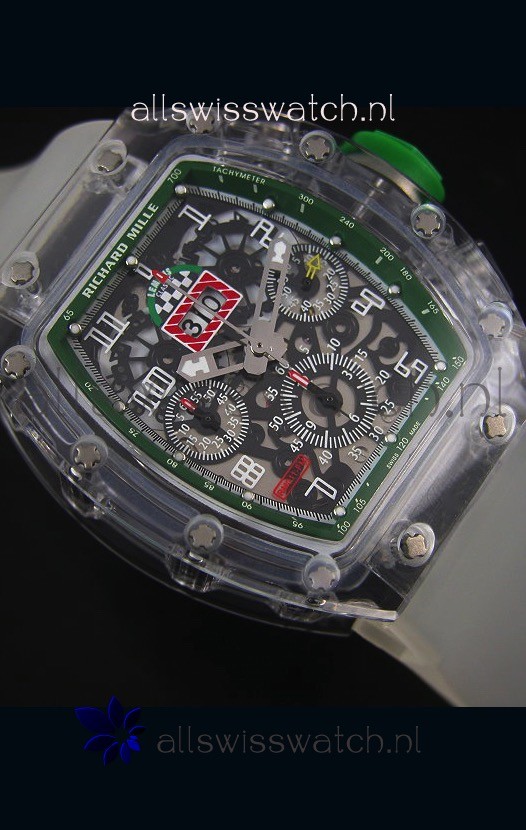 IMG_9081 Richard Mille RM056-1 Tourbillon Felipe Massa Chronograh Green Bezel Replica 4