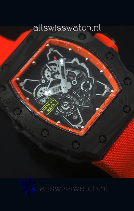 IMG_9081 Richard Mille RM35-01 Rafael Nadal EditionOrange Nylon Strap Replica 4