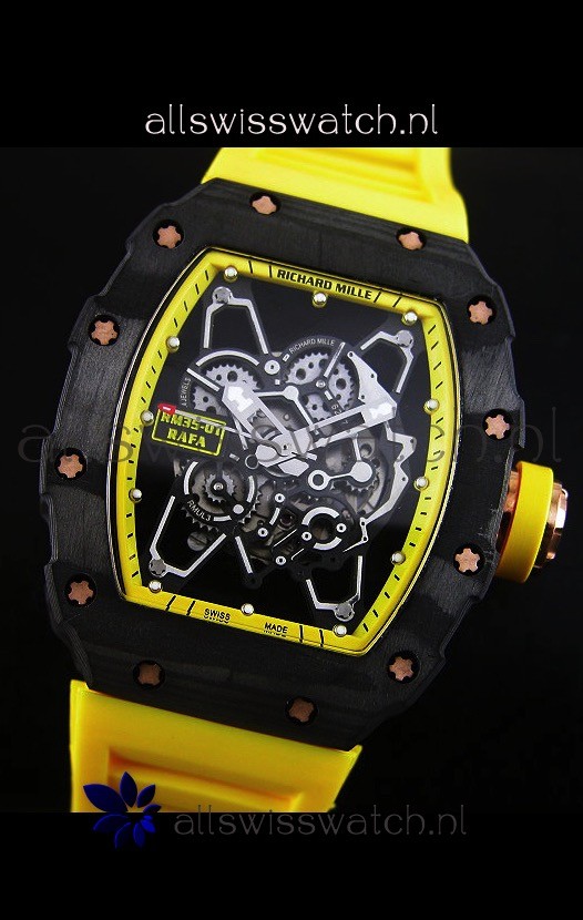 IMG_9081 Richard Mille RM35-01 Rafael Nadal Editionin Yellow Indexes Replica 4