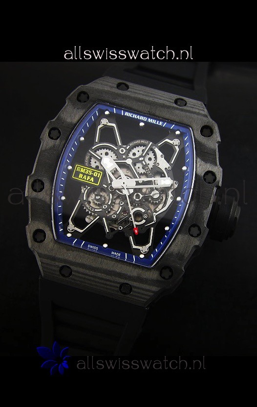 IMG_9081 Richard Mille RM35-01 Rafael Nadal Editionin Blue Indexes Replica 4