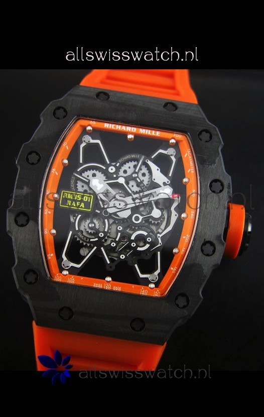 IMG_9081 Richard Mille RM35-01 Rafael Nadal Editionin Orange Indexes Replica 4