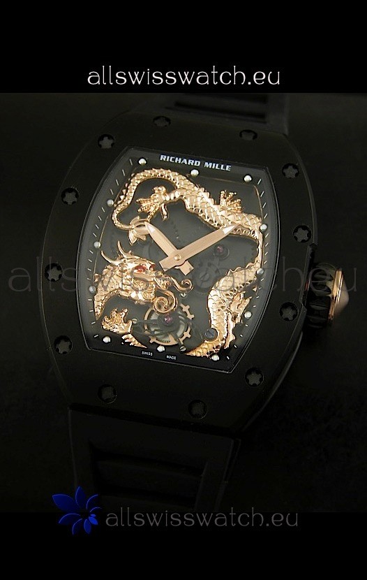 IMG_9081 Richard Mille RM057 Tourbillon Jackie Chanin PVD Case Replica 4