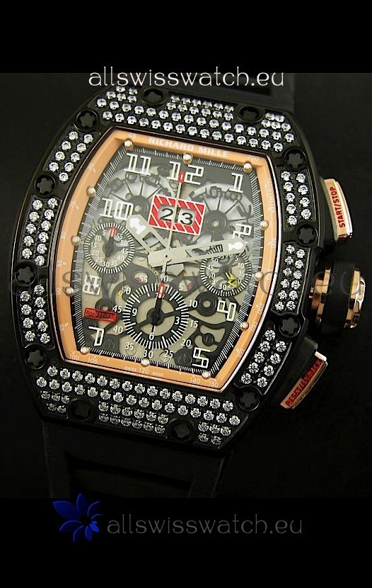 IMG_9081 Richard Mille Filippe Massa Edition Titanium in PVD/Pink Gold Case Replica 4