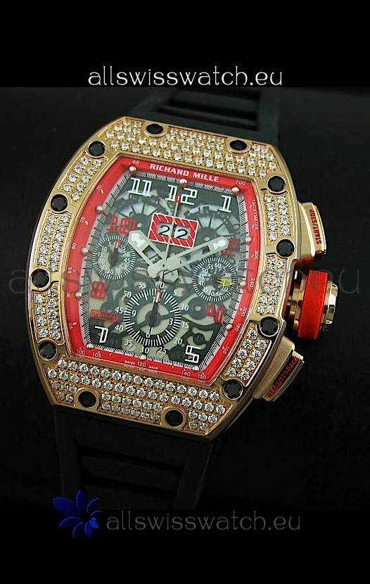 IMG_9081 Richard Mille Filippe Massa Edition Titaniumin Pink Gold Case Replica 4