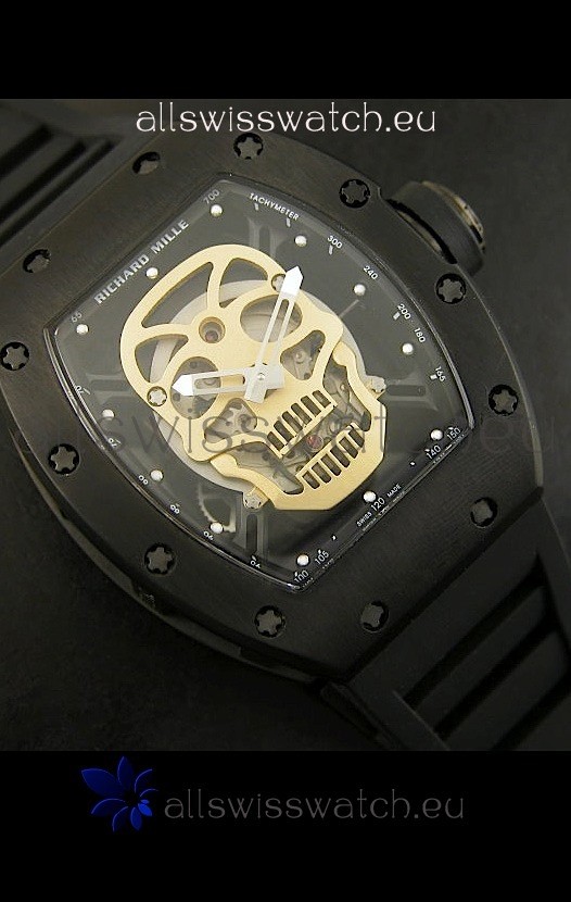 IMG_9081 Richard Mille RM052 Skull Tourbillonin PVD Case Replica 4