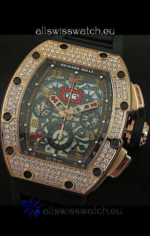 IMG_9081 Richard Mille Filippe Massa Edition Titaniumin Pink Gold Case Replica 4