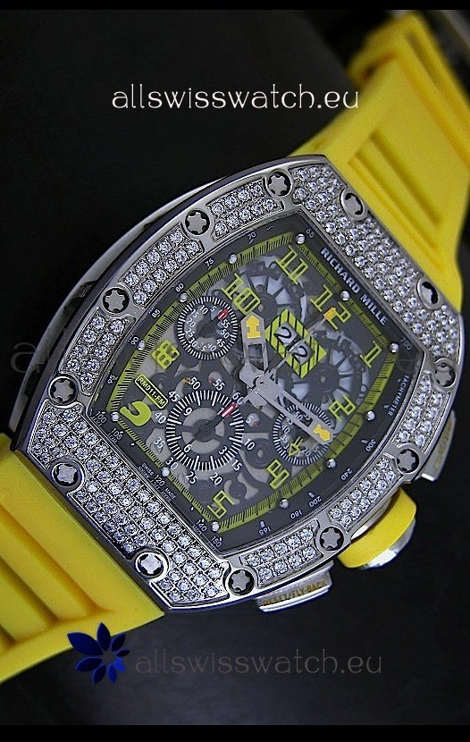 IMG_9081 Richard Mille Filippe Massa Edition Titaniumin Yellow Strap Replica 4