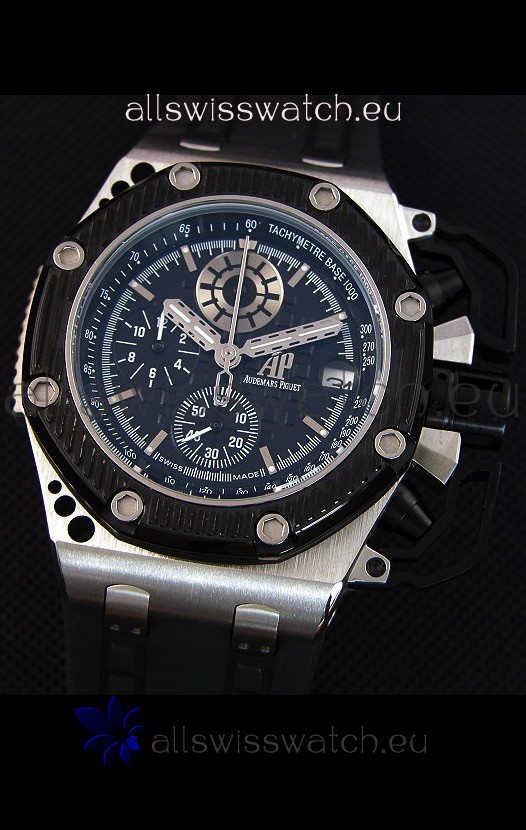 IMG_9081 Audemars Piguet Royal Oak Survivor Chronograph Quartz in Black Dial Replica 4