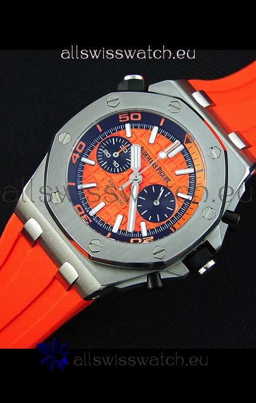 IMG_9081 Audemars Piguet Royal Oak Offshore Diver Chronograph Quartz in Orange Replica 4