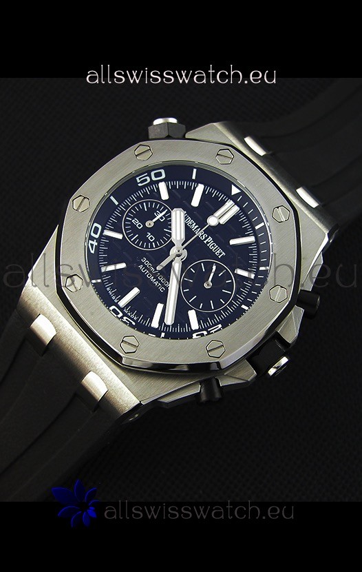 IMG_9081 Audemars Piguet Royal Oak Offshore Diver Chronograph Quartz in Black Dial Replica 4