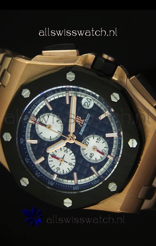 IMG_9081 Audemars Piguet Royal Oak Offshore in Pink Gold Case Replica 4