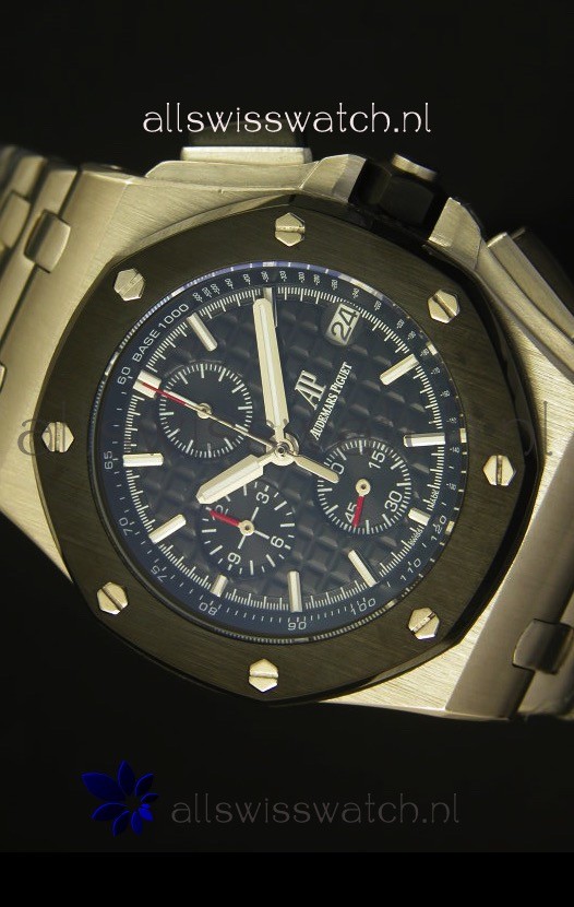 IMG_9081 Audemars Piguet Royal Oak Offshore in Black Dial - Steel Case Replica 4