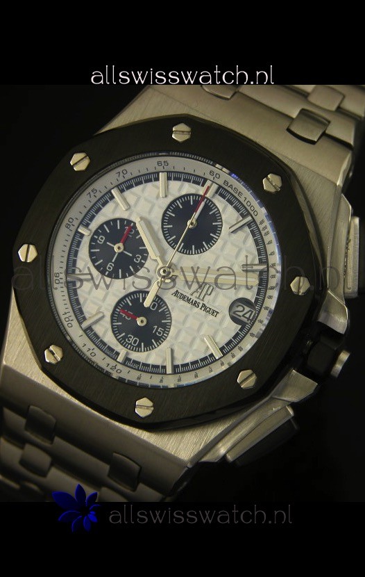 IMG_9081 Audemars Piguet Royal Oak Offshore in White Dial - Steel Case Replica 4