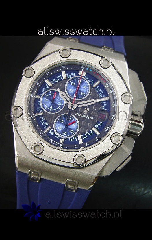IMG_9081 Audemars Piguet Royal Oak Offshore Michael Schumacher Quartz Movement in Blue Replica 4