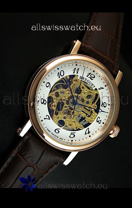 IMG_9081 Breguet Classique Automatic in Gold Skeleton Dial - Arabic Hour Numerals Replica 4