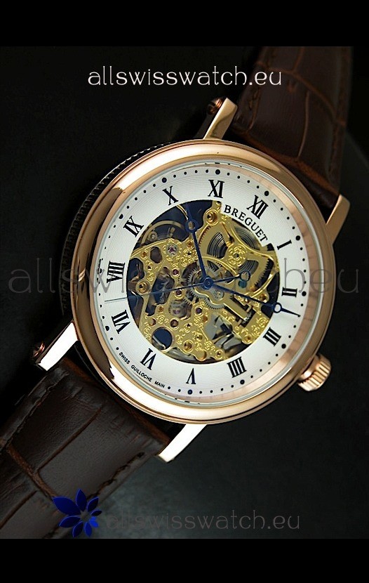 IMG_9081 Breguet Classique Automatic in Gold Skeleton Dial - Roman Hour Numerals Replica 4