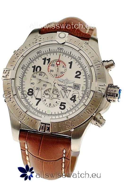 IMG_9081 Breitling Chronograph Chronometre in Brown Strap Replica 4