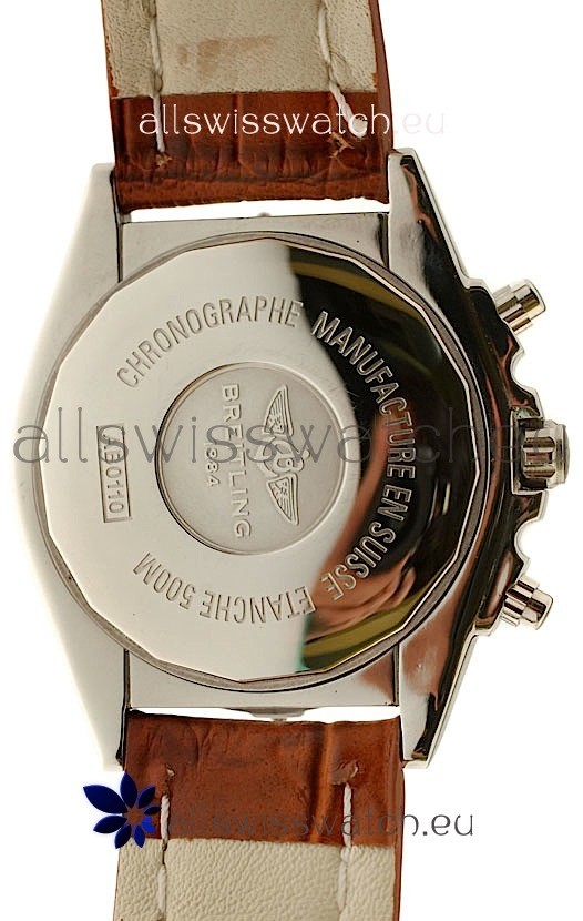 IMG_9081 Breitling Chronograph Chronometre Japanese in Brown Strap Replica 4
